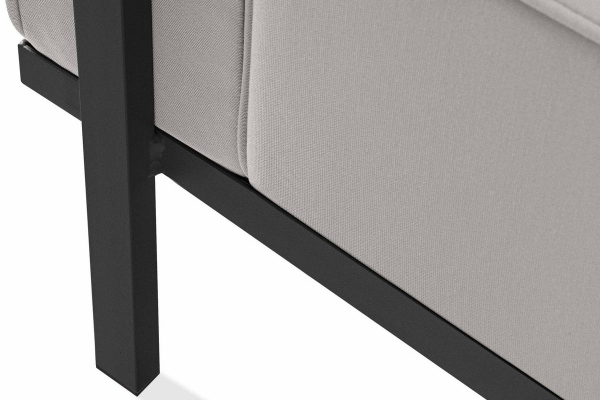 GARTENSOFA TRIGLO 3-Personen, Stahlrahmen, Modern, Dunkelgrau/Hellgrau - Dunkelgrau/Hellgrau, Textil/Metall (229/70/69cm) - KONSIMO®