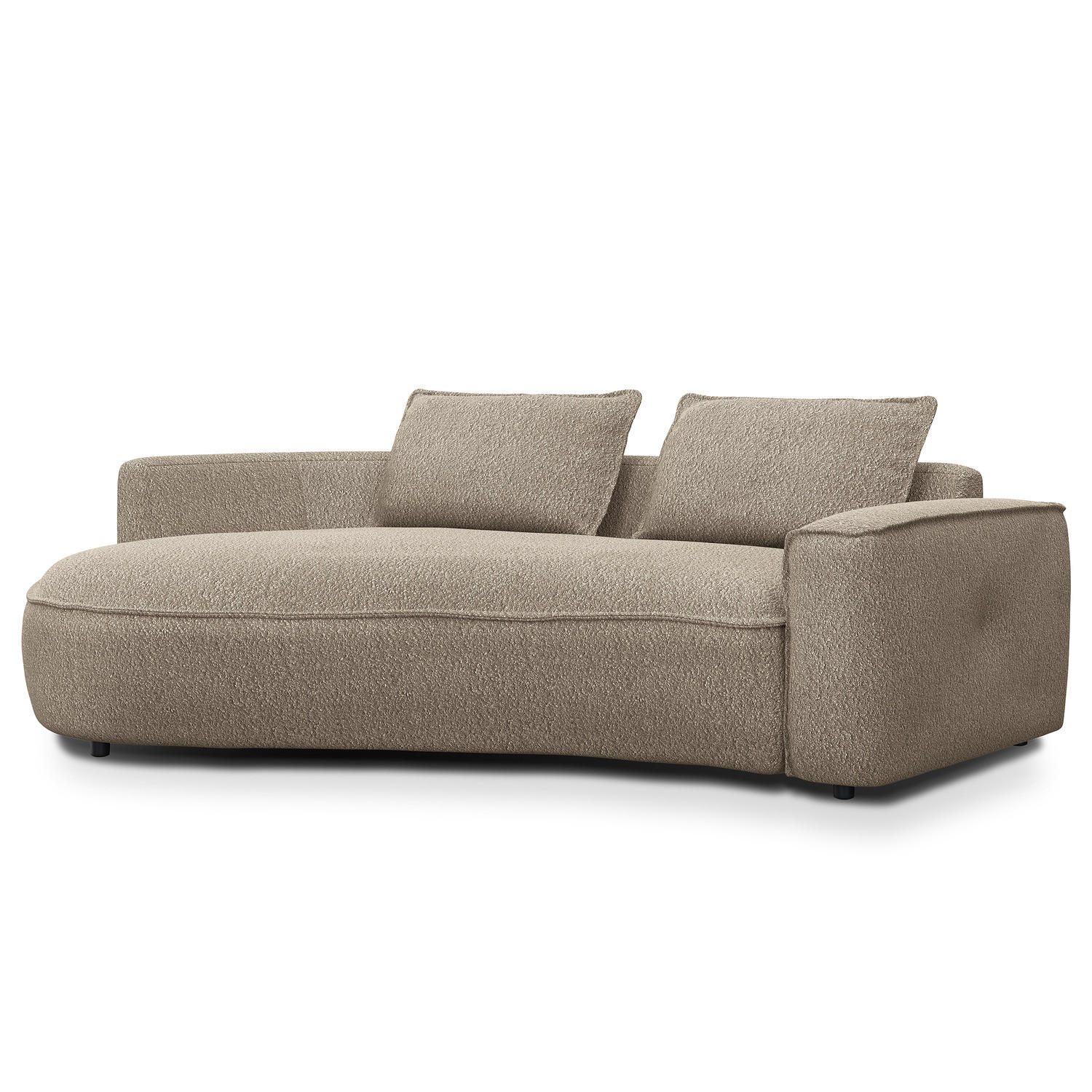 2,5-SITZER SOFA - Beige/Schwarz, Kunststoff/Textil (217/82/146cm) - home24