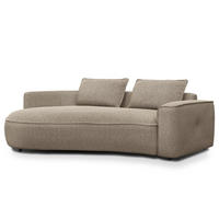 2,5-SITZER SOFA - Beige/Schwarz, Kunststoff/Textil (217/82/146cm) - home24