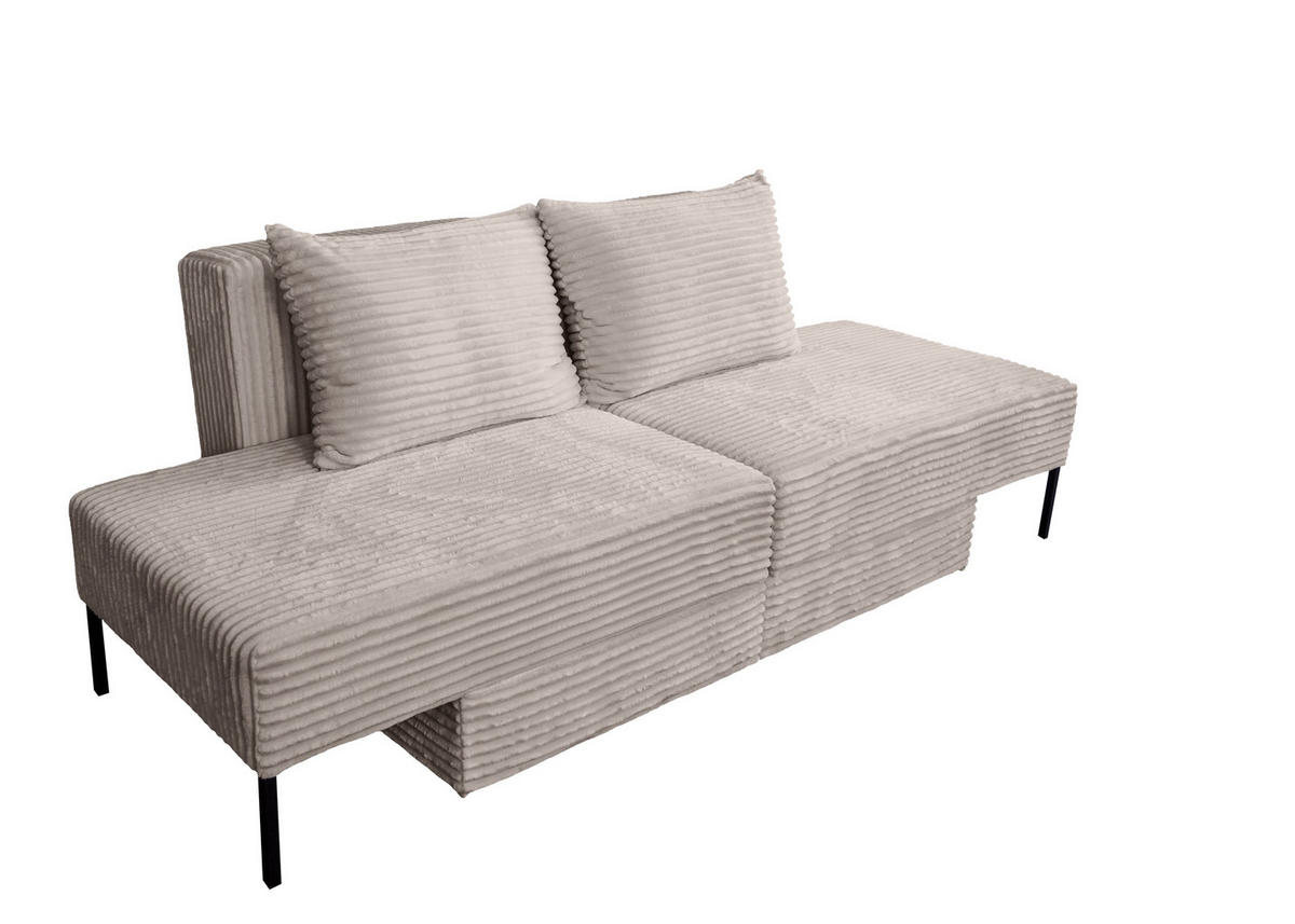 SOFA Mit Schlaffunktion MOOKA 4in1-Multifunktions-System Stoff Velo Beige - Beige, Holz/Textil (240/87/103cm) - Kaiser Möbel