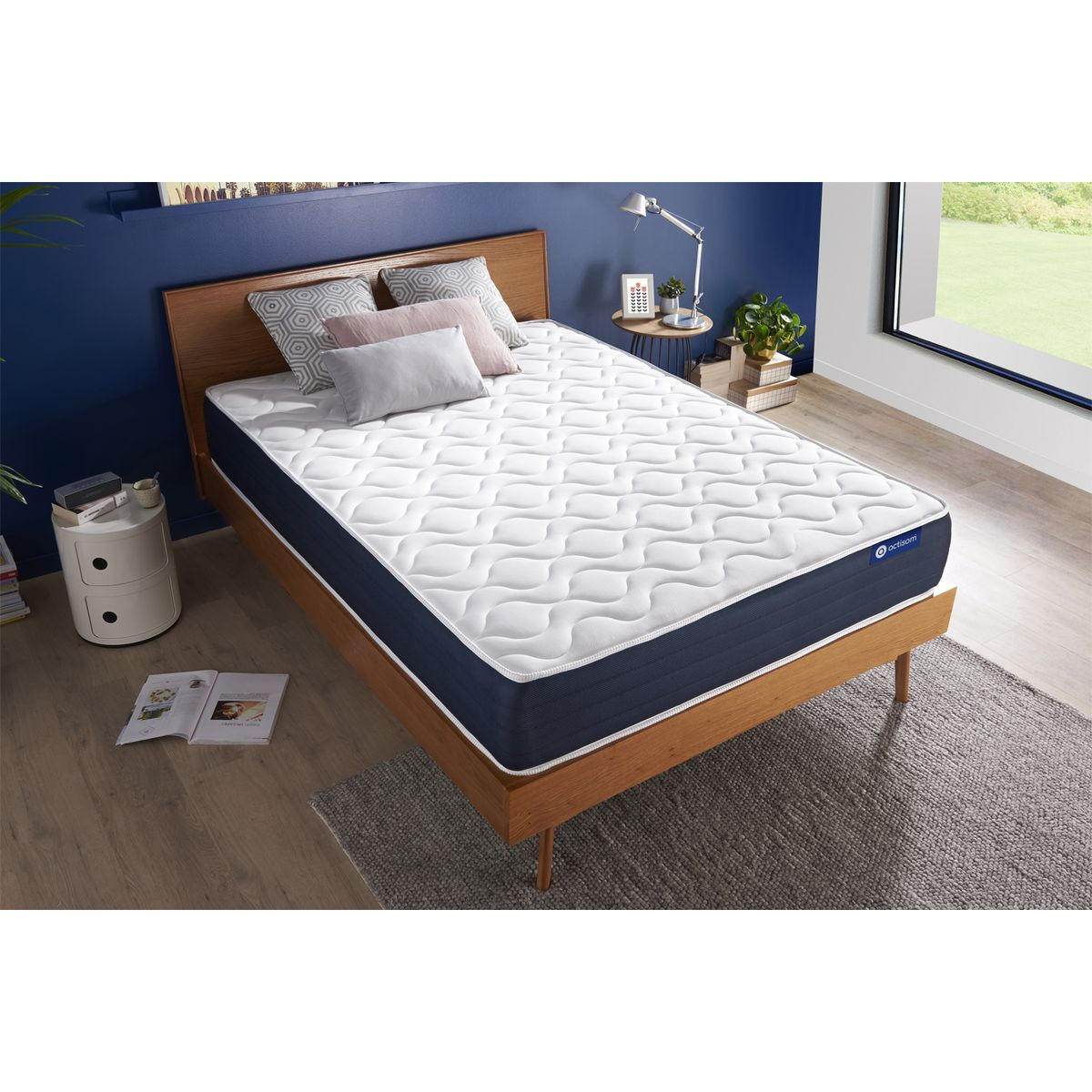 MATRATZE Actiflex sleep Taschenfederkern und Memory-Schaum 100 x 190 cm h2 - Weiß, Textil (100/190cm) - ACTISOM