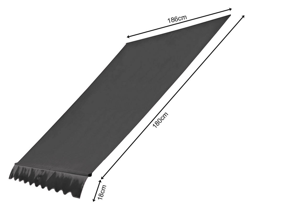 ERSATZDACH für Klemmmarkise 200/130 cm Grau - Grau, Textil (200/1/130cm) - QUICK STAR