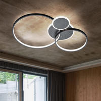 LED DECKENLEUCHTE Ring Design Schwarz - Schwarz, Metall (54/38/9cm) - Wofi