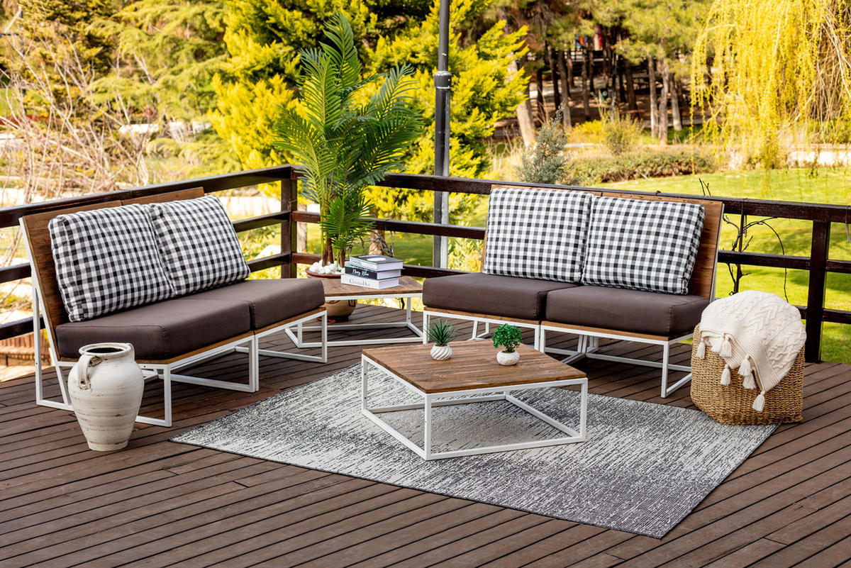 OUTDOORTEPPICH 120x170 cm Schwarz - Schwarz, Kunststoff/Textil (120/170cm) - LIVABLISS