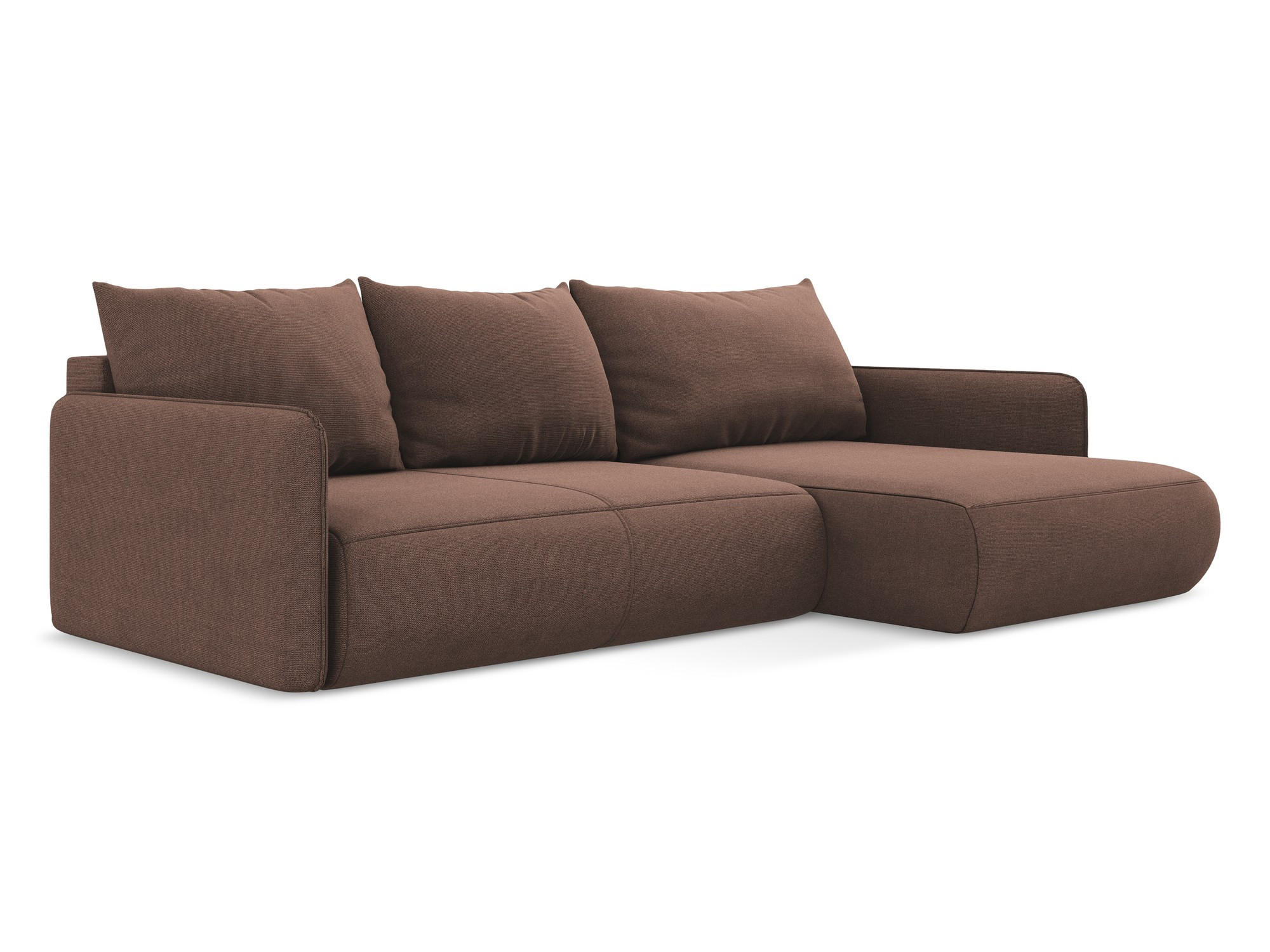 ECKSOFA mit Schlaffunktion Strukturstoff Stoff Pink - Pink/Hellrosa, Kunststoff/Textil (240/148cm) - Makamii