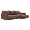 ECKSOFA mit Schlaffunktion Strukturstoff Stoff Pink - Pink/Hellrosa, Kunststoff/Textil (240/148cm) - Makamii