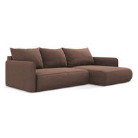 ECKSOFA mit Schlaffunktion Strukturstoff Stoff Pink - Pink/Hellrosa, Kunststoff/Textil (240/148cm) - Makamii