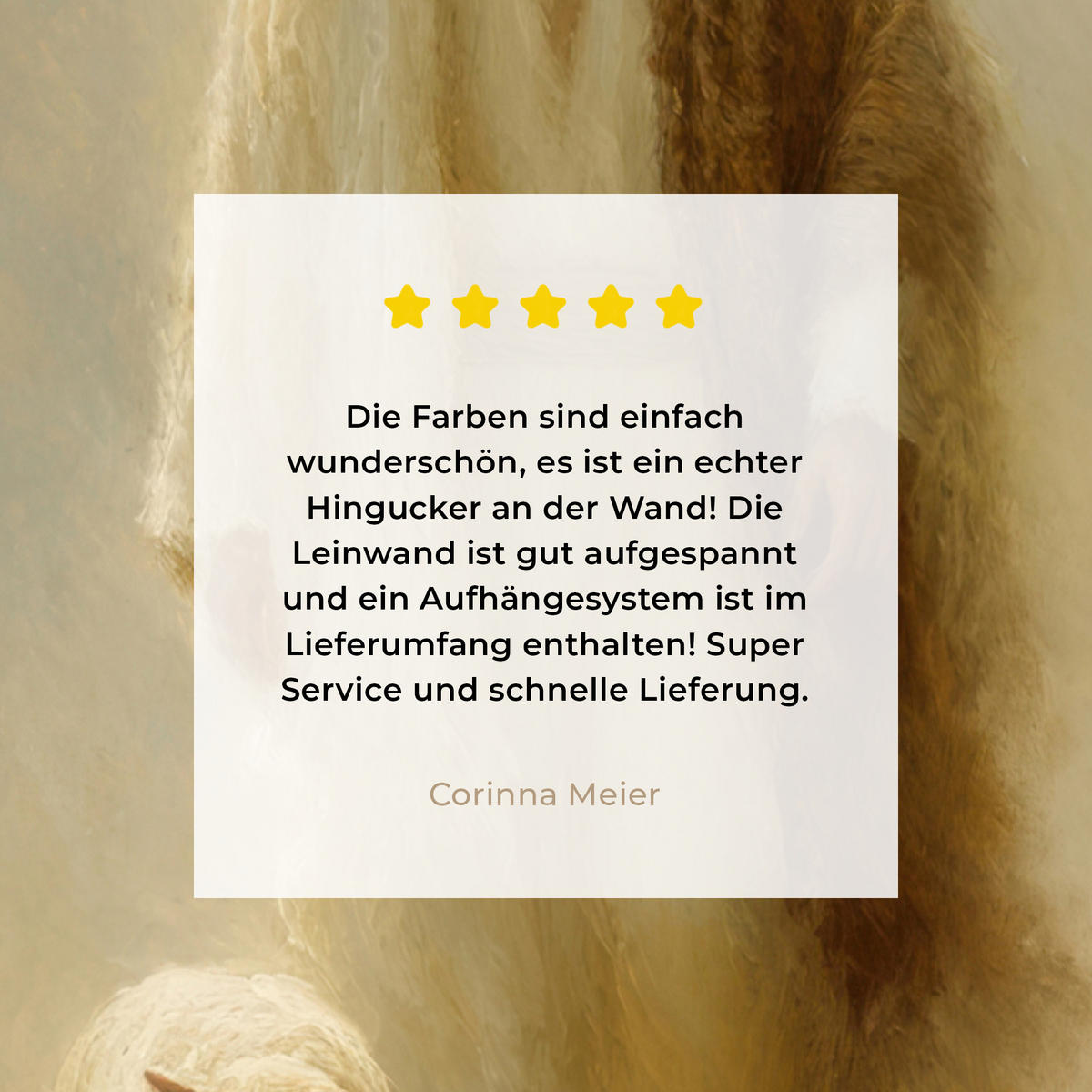 LEINWANDBILD Schaf - Jesus - Pinselstriche - Abstrakt Wandbild Wohnzimmer 60x80 cm - Sandfarben, Textil (60/80cm) - MuchoWow