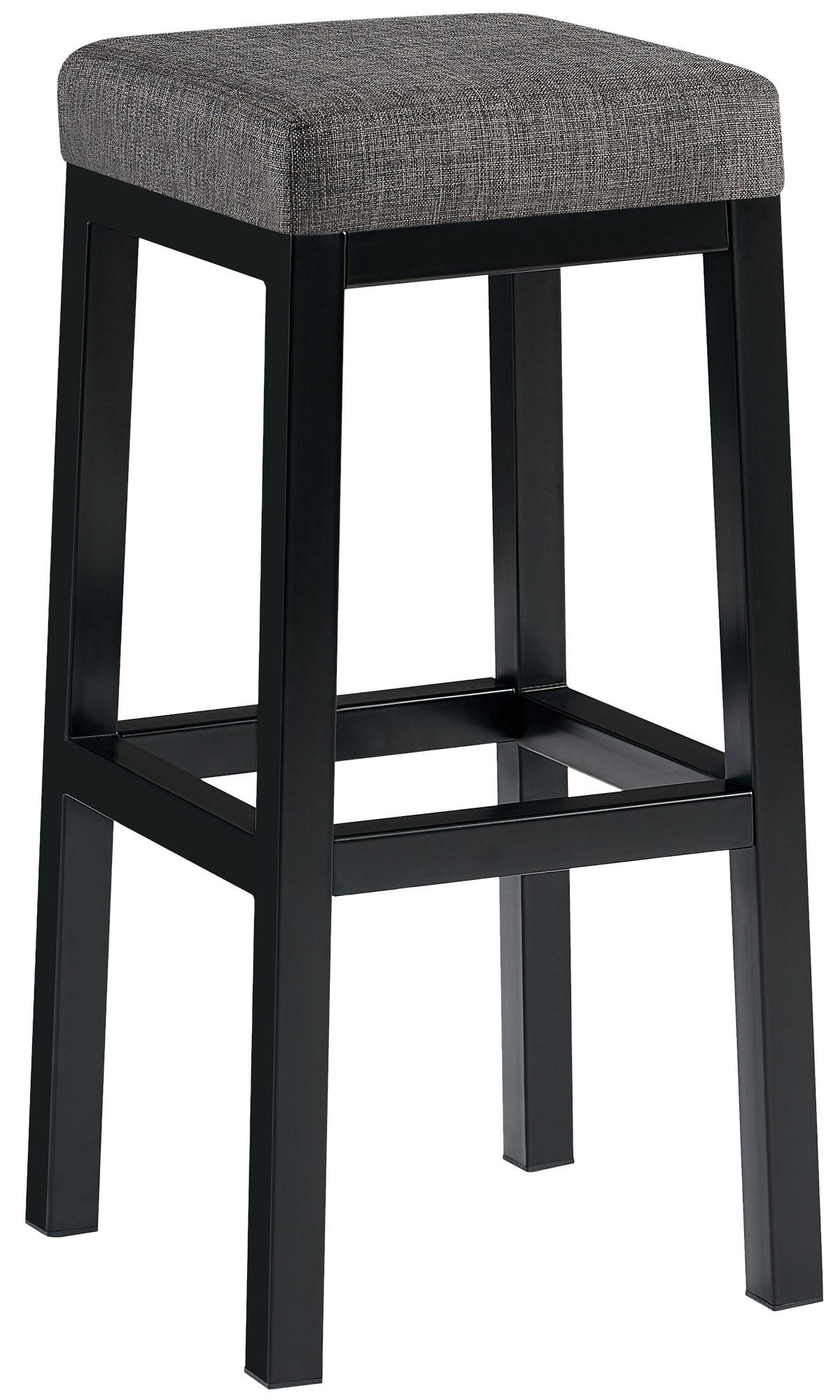 BARHOCKER Stoff Grau - Schwarz/Grau, Textil/Metall (37/83/37cm) - CLP