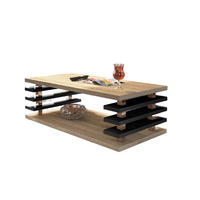 COUCHTISCH rechteckig Sonoma Eiche Schwarz Hochglanz Ablage 120/40/60 cm - Schwarz Hochglanz/Sonoma Eiche, Holzwerkstoff (60/120/40cm) - designimpex