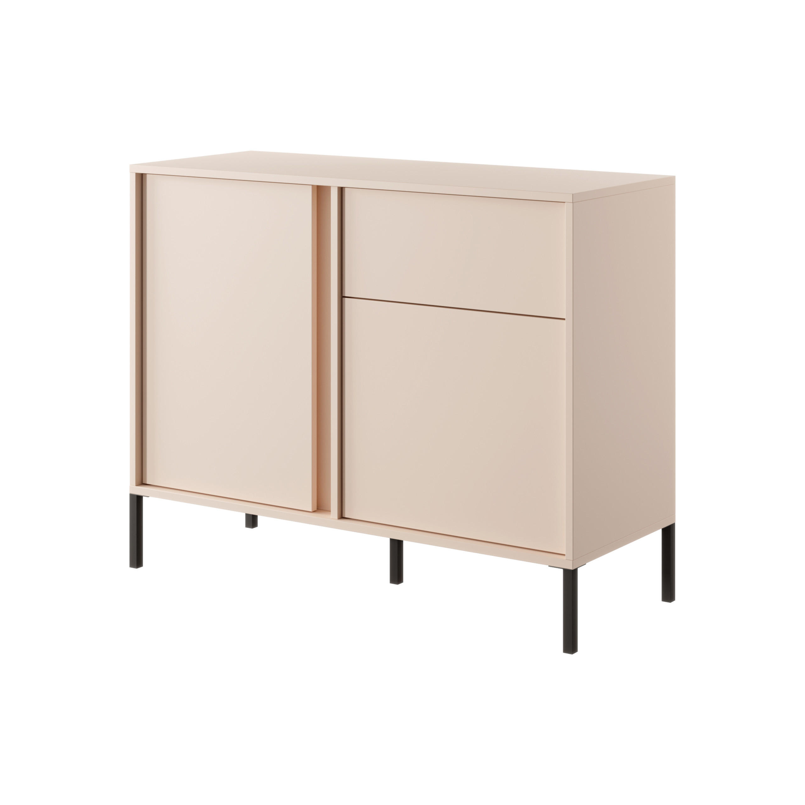KOMMODE DASTINO 103/81/40 cm mit 1 Schubladen und 2 Türen Beige - Beige, Holzwerkstoff (103/81/40cm) - MASSENO