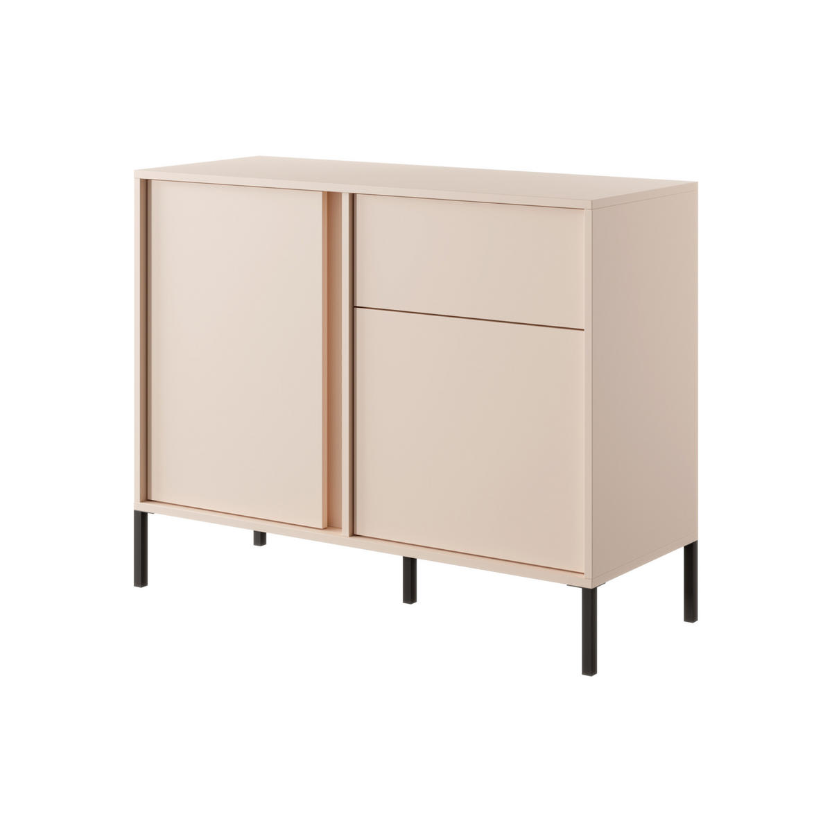 KOMMODE DASTINO 103/81/40 cm mit 1 Schubladen und 2 Türen Beige - Beige, Holzwerkstoff (103/81/40cm) - MASSENO