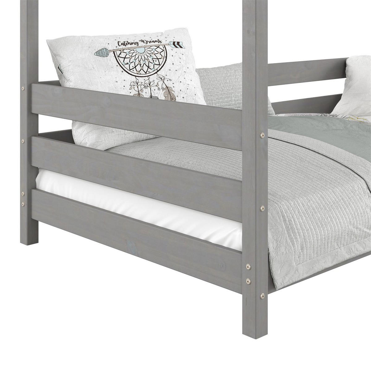 HAUSBETT FINA 90X200 CM - Grau, Holz (96/134/206cm) - IDIMEX