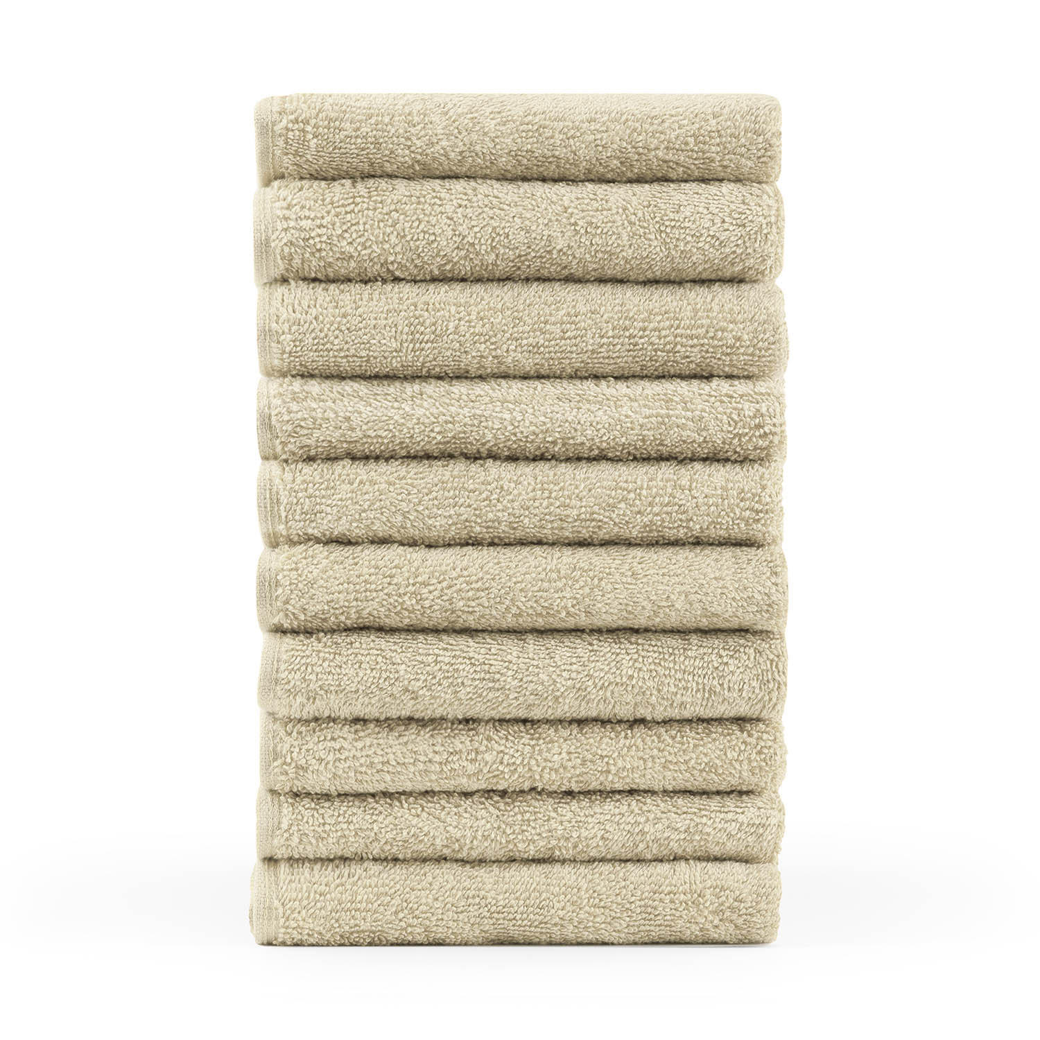 GÄSTETUCH 10er-Set, 10x Gästetuch 30/30 cm, Sandfarben - Sandfarben, Textil (30/30cm) - Blumtal