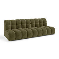 SOFA SEVEN Bouclé-Stoff Olivgrün 243cm - Olivgrün/Grün, Textil (243/77/98cm) - Premium Interiors