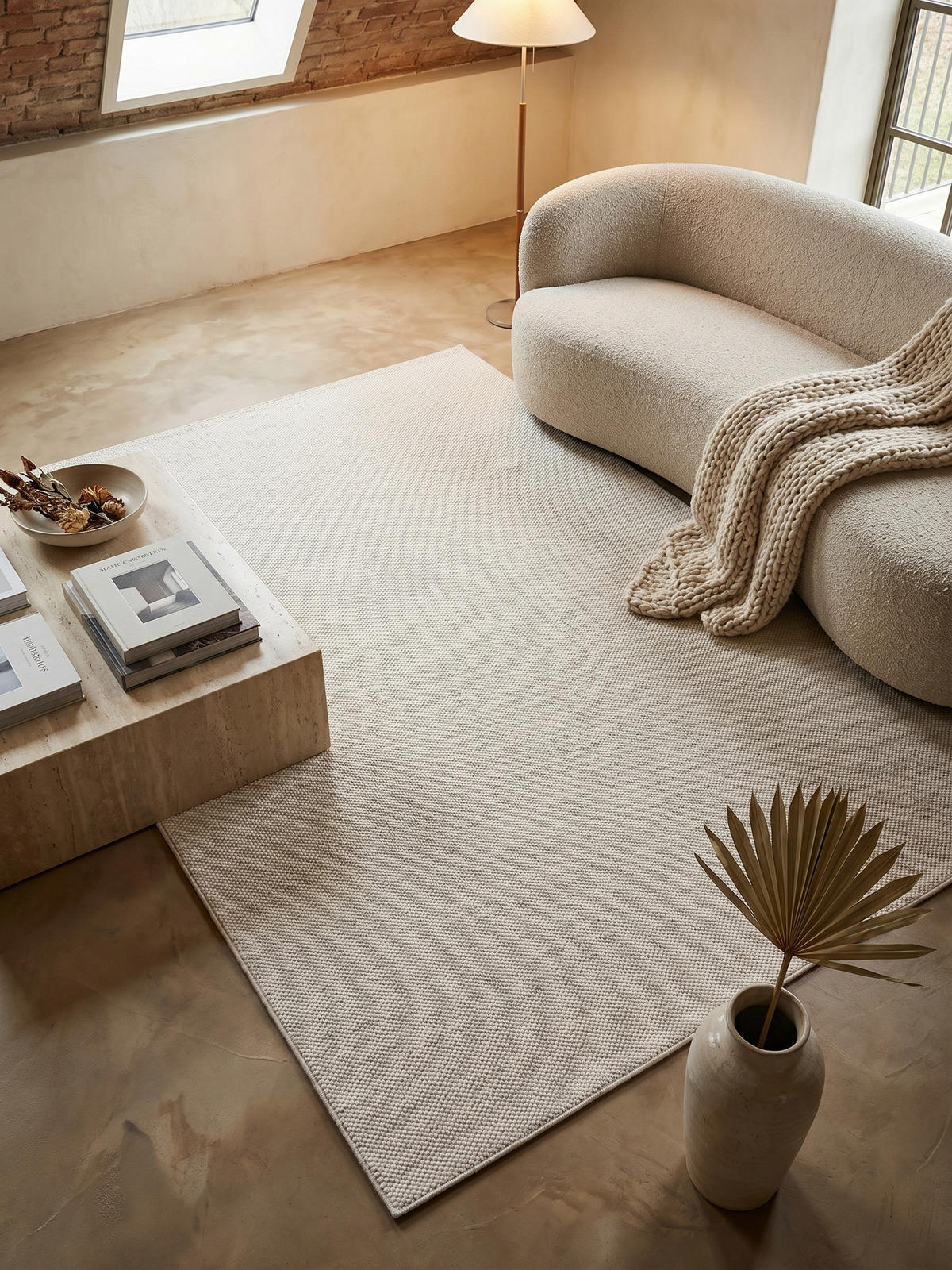 TEPPICH Flachgewebe LANGAU in Creme, meliert, 60 x 110 cm - Beige, Textil (110/60cm) - KADIMA DESIGN