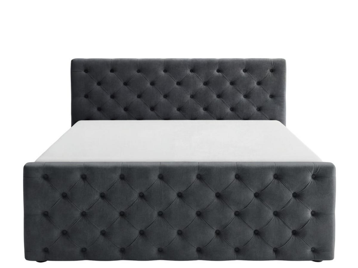 BOXBETT Montego 140x200 Dunkelgrau - Dunkelgrau, Holz/Textil (140/200cm) - Graingold