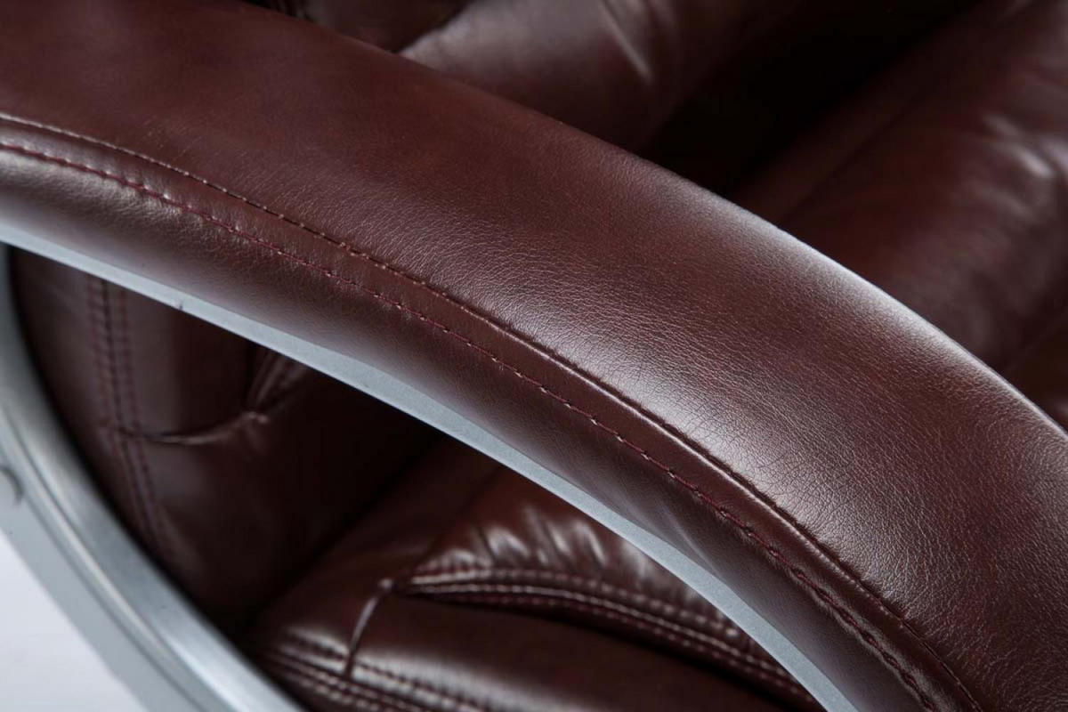 CHEFSESSEL Lederlook bordeauxrot - Chromfarben/Bordeaux, Textil/Metall (68/116/77cm) - CLP