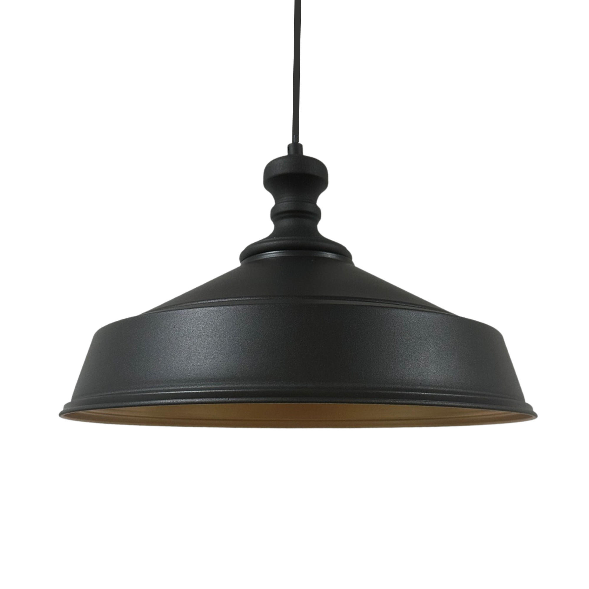 PENDELLEUCHTE Asletl Schwarz-Knob 41/28 cm - Goldfarben/Schwarz, Metall (28/41/28cm) - Bamyum