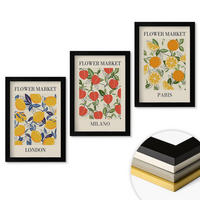 WANDBILDER 3er-Set - 20x30 cm Schwarzer Rahmen - Blumenplakate in Städten - Schwarz, Kunststoff (20/30cm) - ArtPrintCave