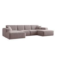 ECKSOFA U-Form Siena mit Stoff Maloy Dunkelbeige - Cappuccino, Holz (344/165cm) - Kaiser Möbel