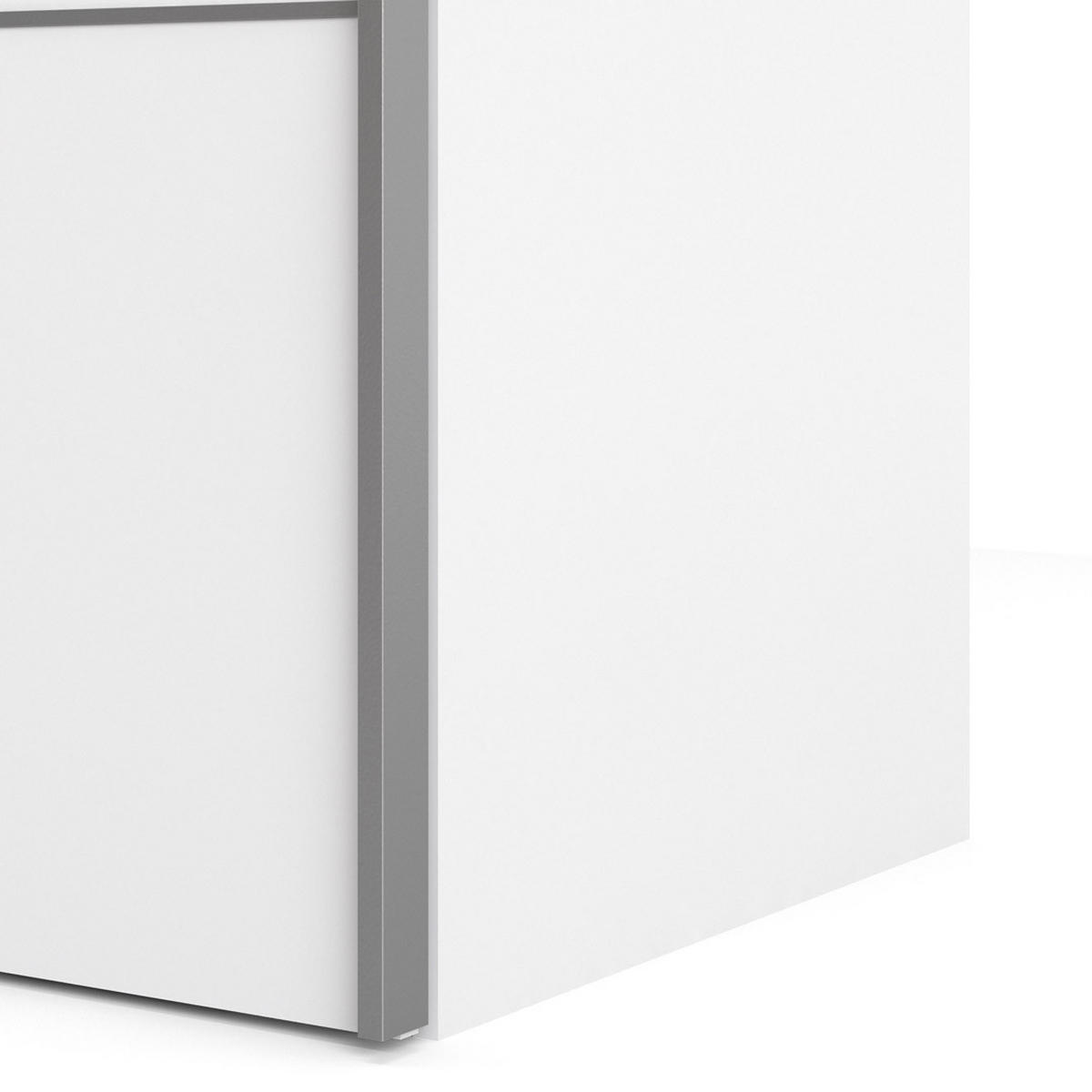 SCHWEBETÜRENSCHRANK weiß - Weiß, Holzwerkstoff (243/202/64cm) - ebuy24
