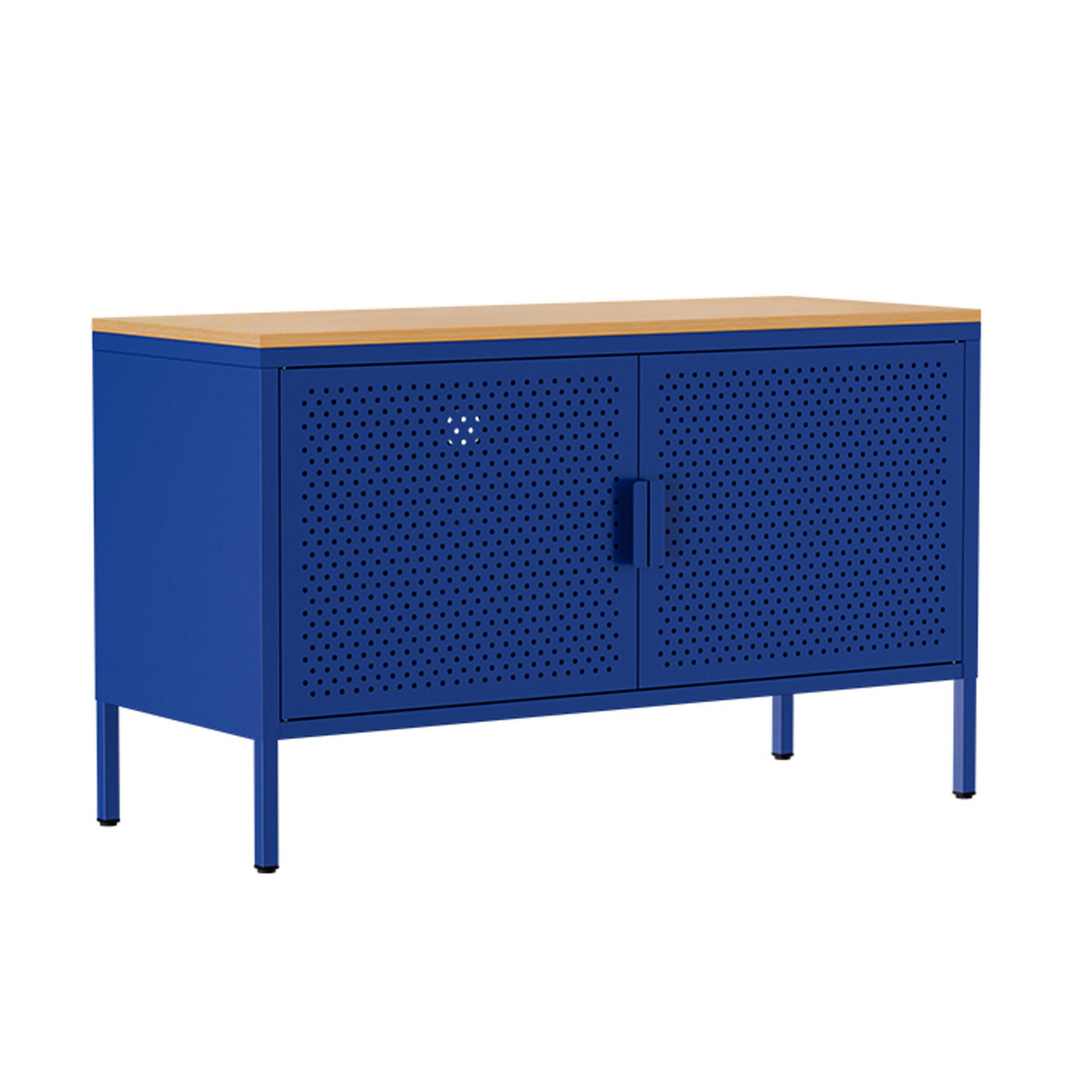 SIDEBOARD 100 cm, Dunkelblau - Blau, Metall (40/60/100cm) - Oviala