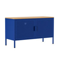 SIDEBOARD 100 cm, Dunkelblau - Blau, Metall (40/60/100cm) - Oviala