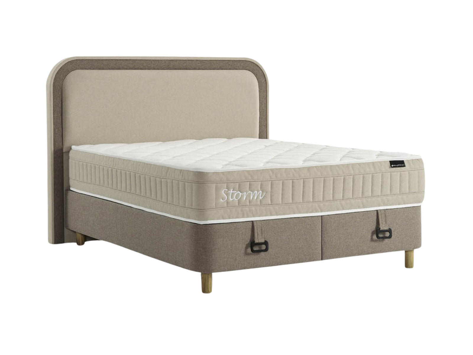 POLSTERBETTSET Storm 100x200 Taupe - Taupe, Textil/Metall (100/200cm) - Villa Möbel