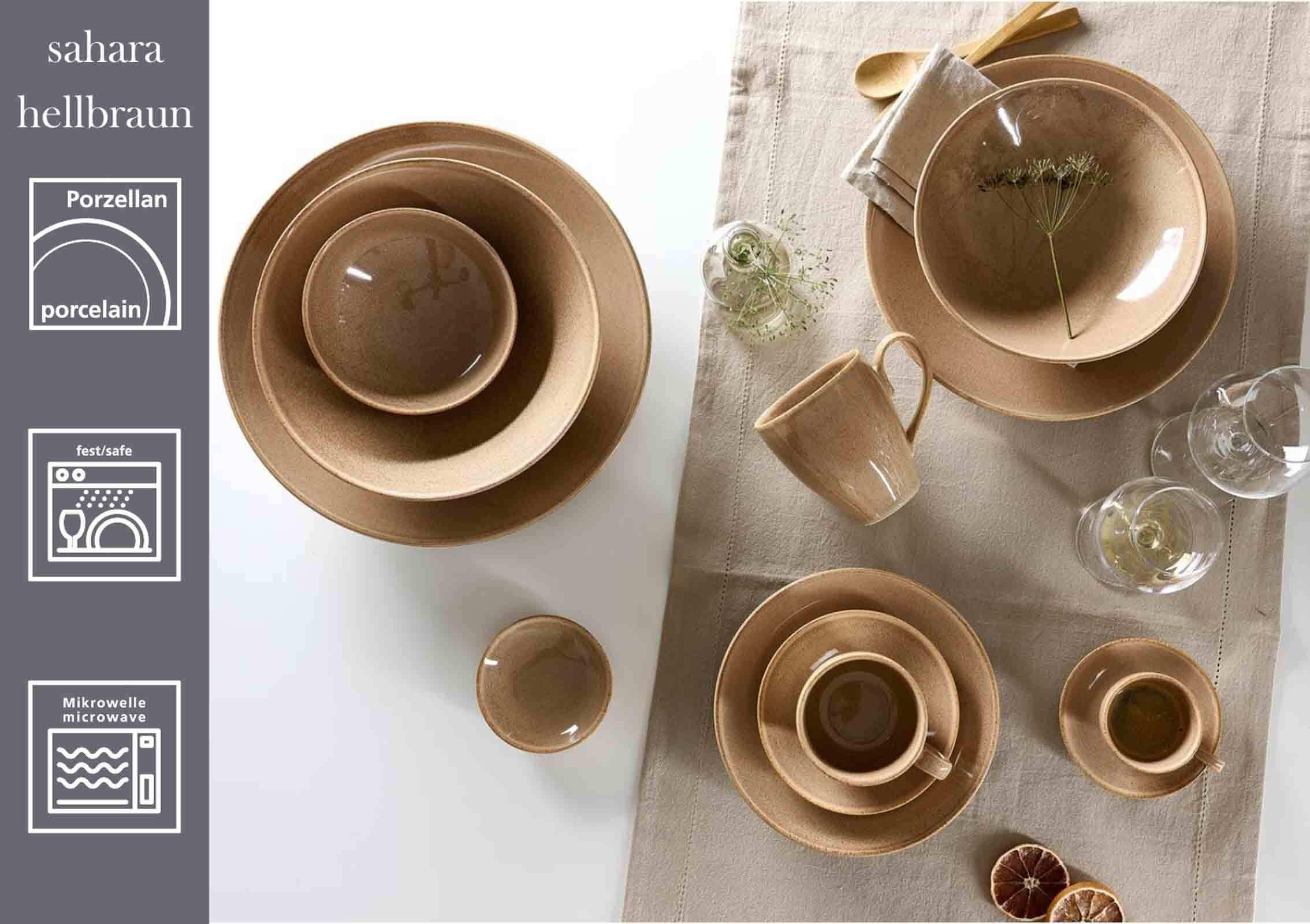 SERVIERPLATTEN Sahara Hellbraun ø 31 cm 2er Set - Hellbraun, Keramik (31/5/31cm) - Ritzenhoff Breker