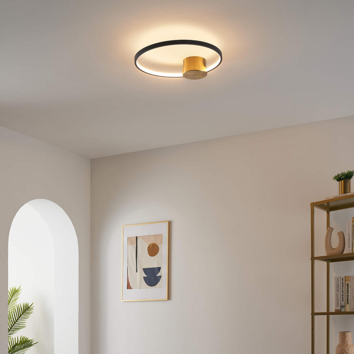 WANDLEUCHTE Alisa, Schwarz und gold, 44cm - Goldfarben, Metall (44/6/44cm) - KOSILUM