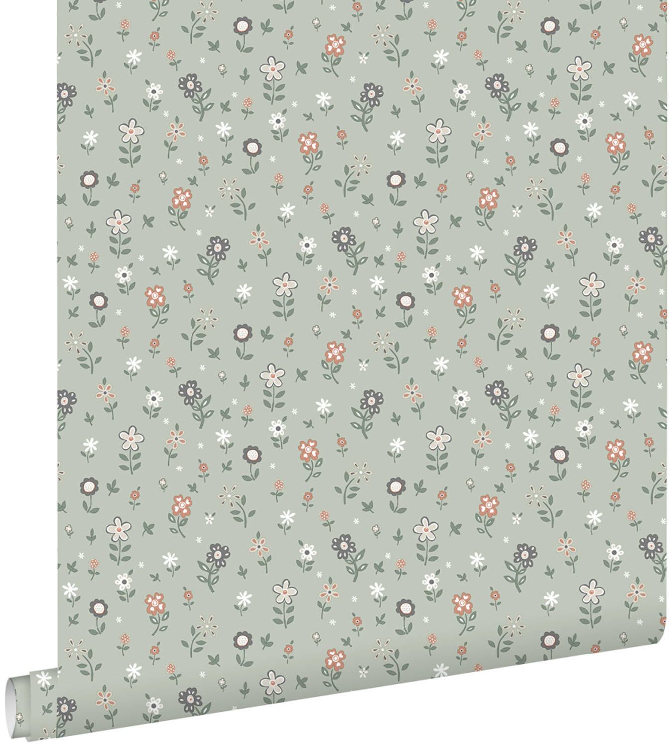 TAPETE Blumen 53 cm x 10.05 m - Grün, Papier (53/0.1cm) - ESTAhome
