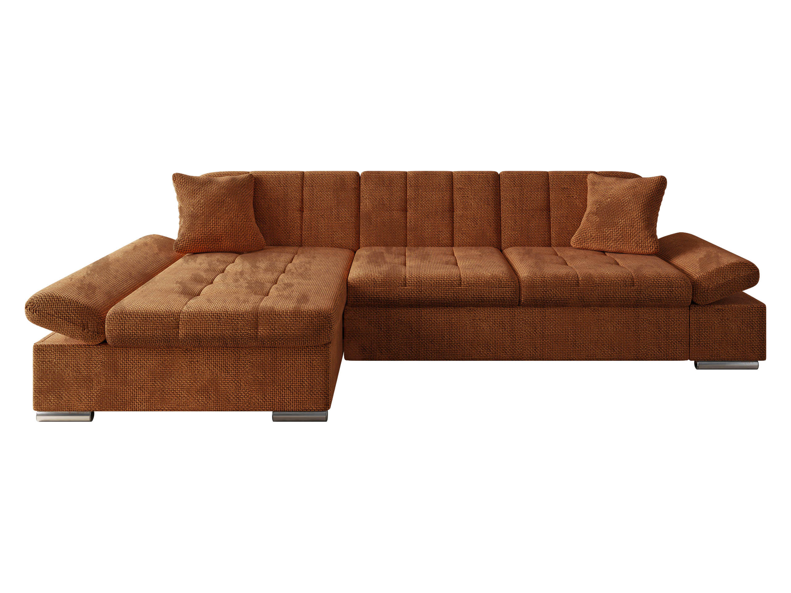 ECKSOFA Malwi, Seite: Links - Dunkelorange, Holz/Textil (278/161cm) - MIRJAN24