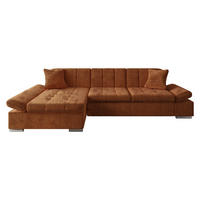 ECKSOFA Malwi, Seite: Links - Dunkelorange, Holz/Textil (278/161cm) - MIRJAN24