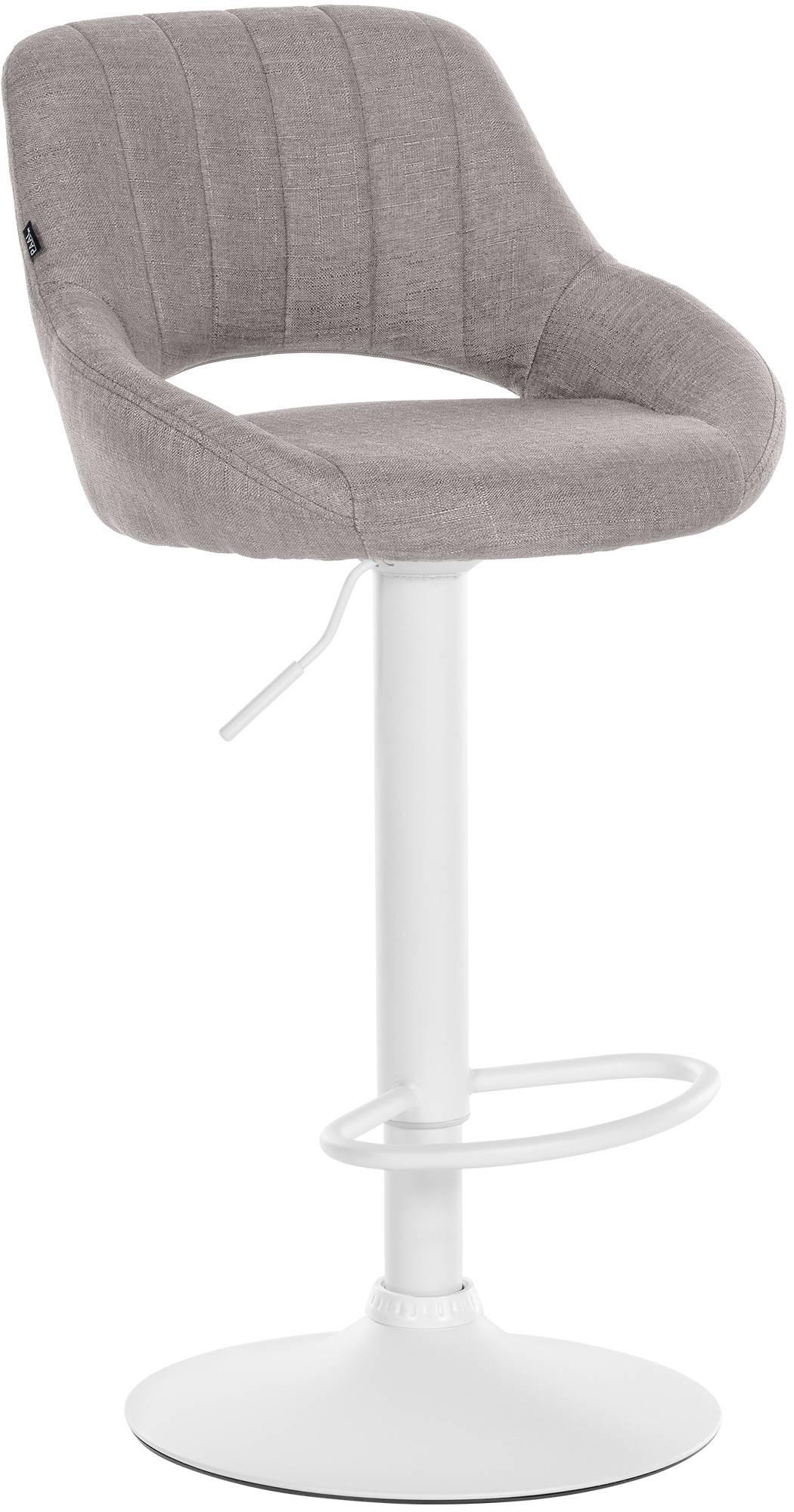 BARHOCKER Stoff Grau - Weiß/Grau, Textil/Metall (47/85/48cm) - CLP