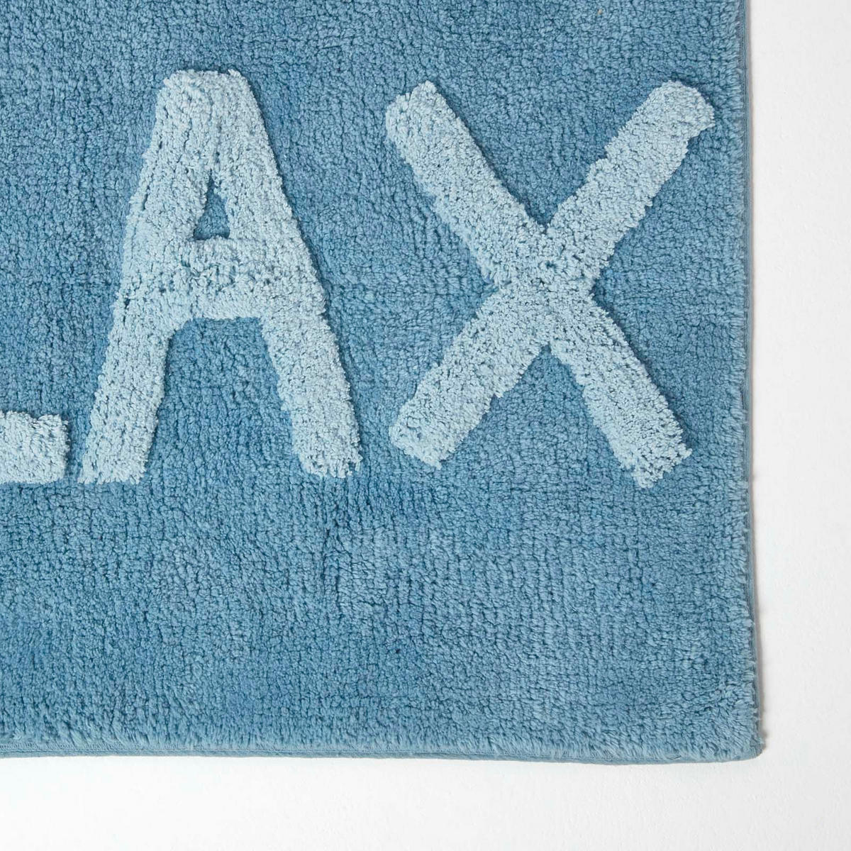 BADEMATTE Relax blau 50/80 cm, 100% Baumwolle - Blau, Textil (50/80cm) - Homescapes