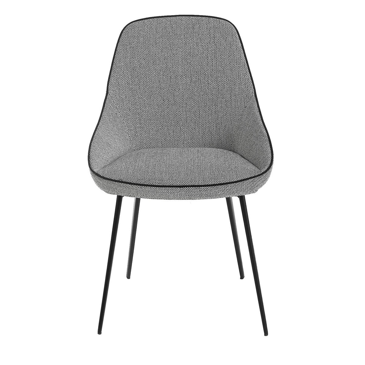 STUHL aus grauem Stoff - Schwarz/Grau, Textil/Metall (52/80/56cm) - ANGEL CERDA