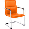 BESUCHERSTUHL SEATTLE 92x56x60 cm Orange Kunstleder - Orange, Leder/Metall (56/92/60cm) - DELUKE