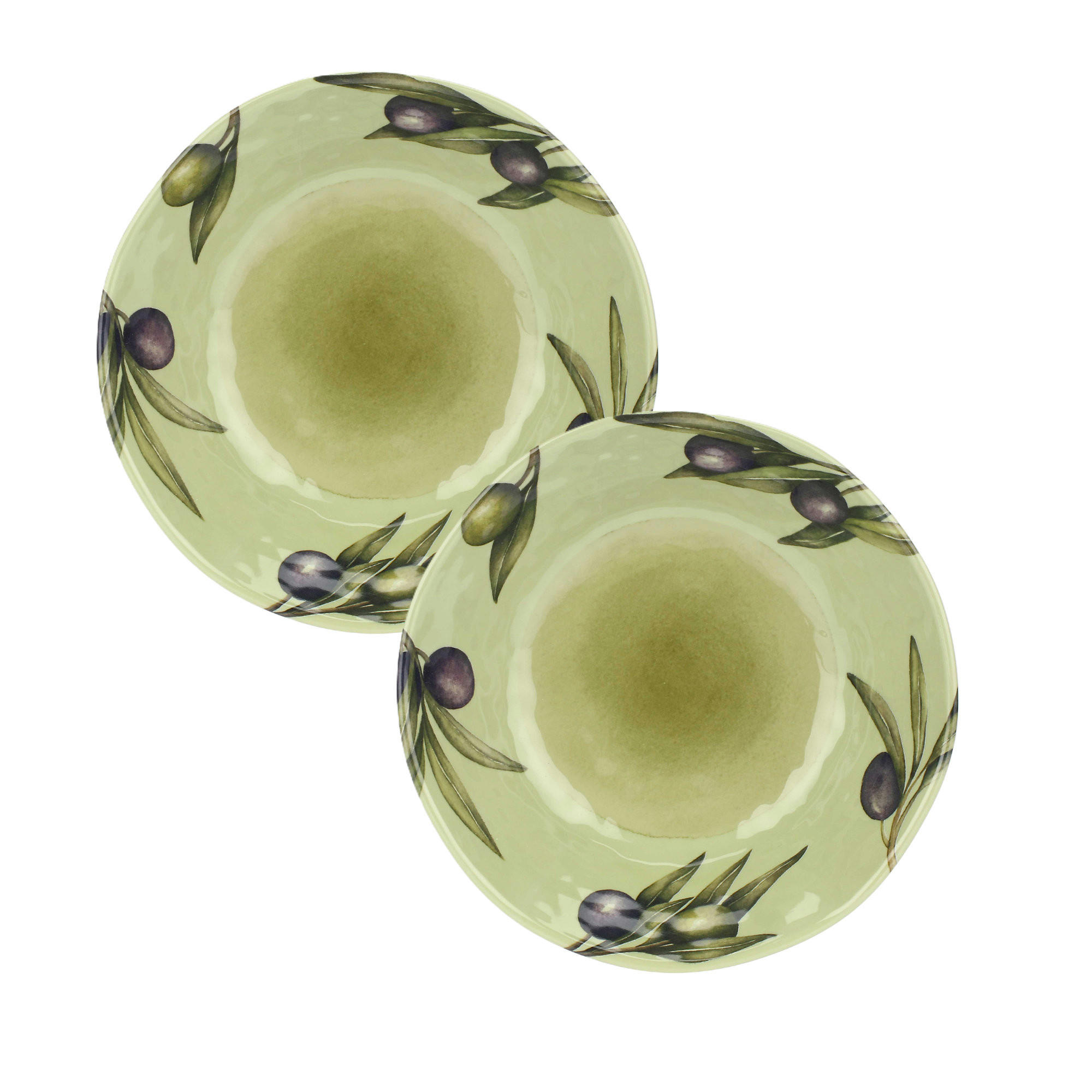 SUPPENTELLER Tieferteller Ø 21 cm Olive Set mit 2 Stück - Grau, Kunststoff (21/21/5cm) - Rose & Tulipani