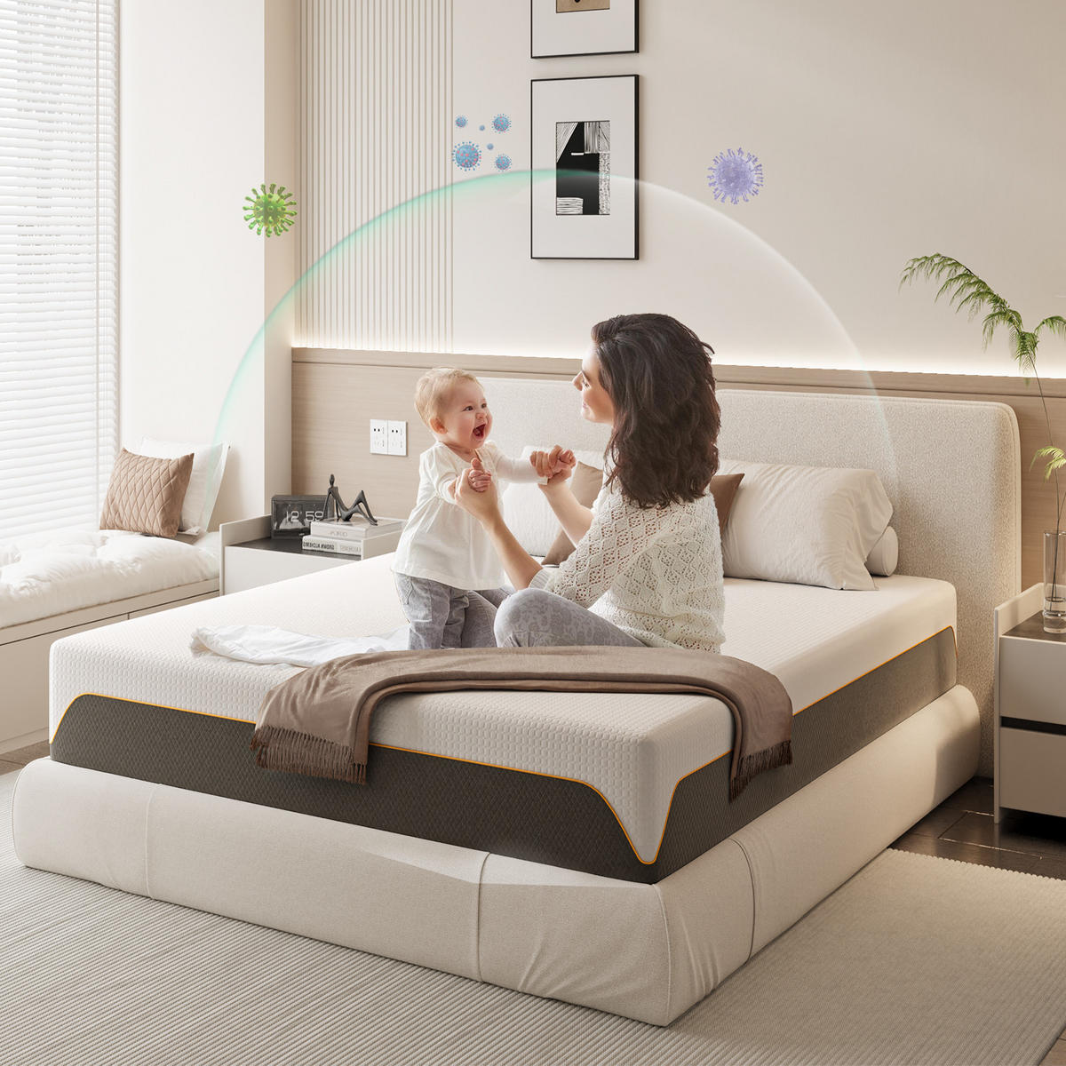 MATRATZE 160x200 cm Gel-Schaum Dunkelgrau - Grau, Textil (160/200cm) - Rattrix