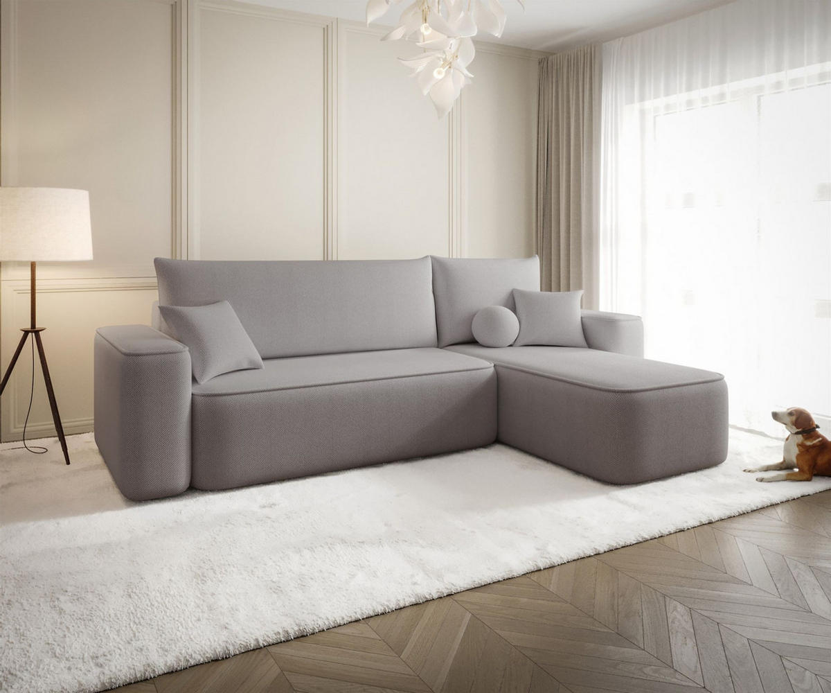 ECKSOFA Agepo In Curio - Grau, Holzwerkstoff/Textil (250/150cm) - Fun Möbel