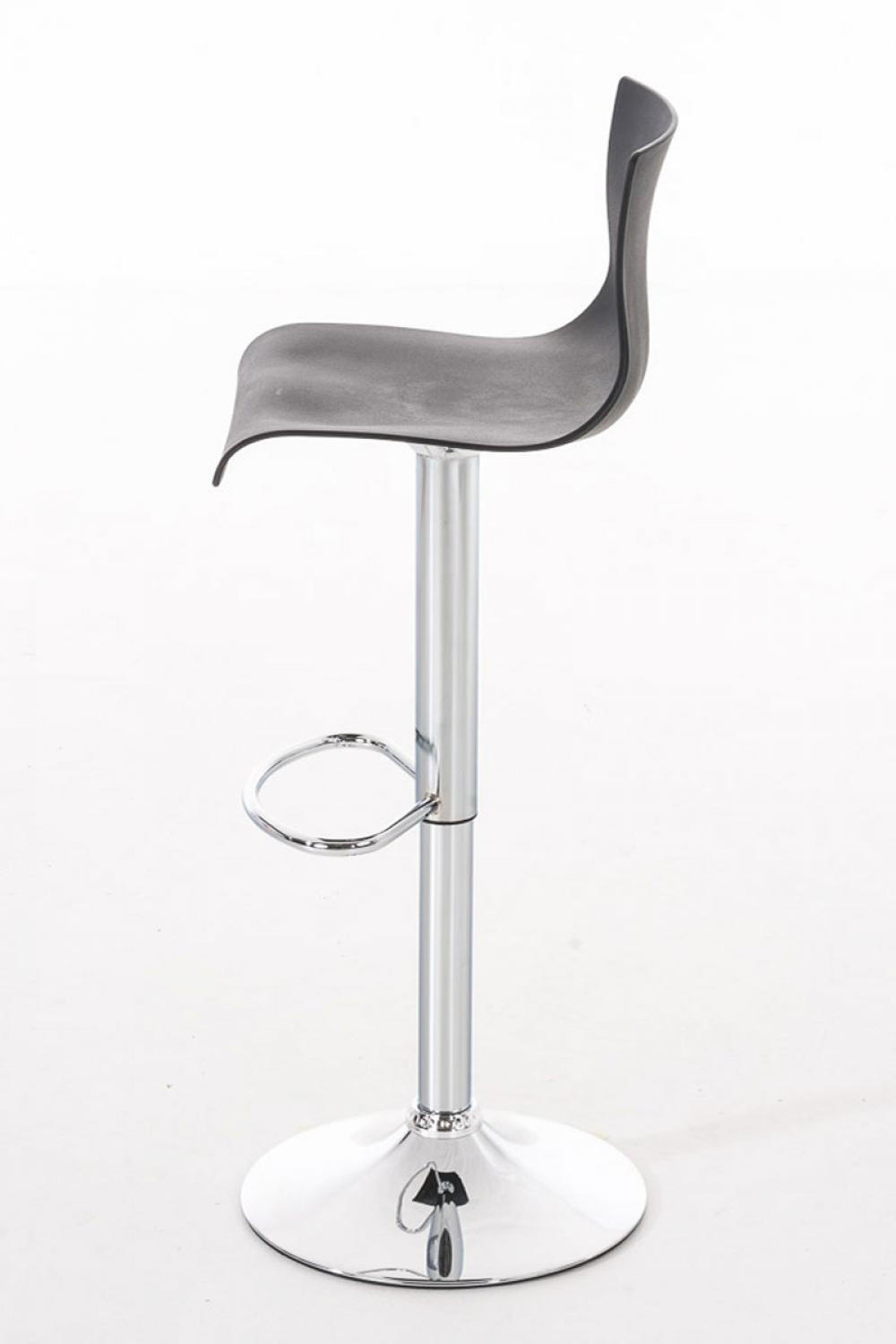 BARHOCKER 2er Set Kunststoff schwarz - Chromfarben/Schwarz, Kunststoff/Metall (39/84/36cm) - CLP