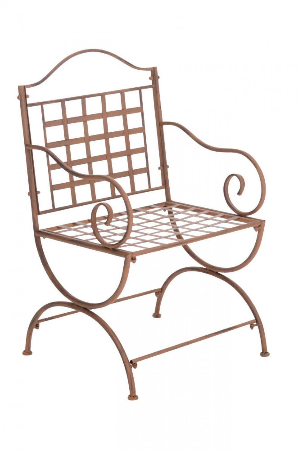 GARTENSTUHL Metall Antik Braun - Braun, Metall (56/92/53cm) - CLP