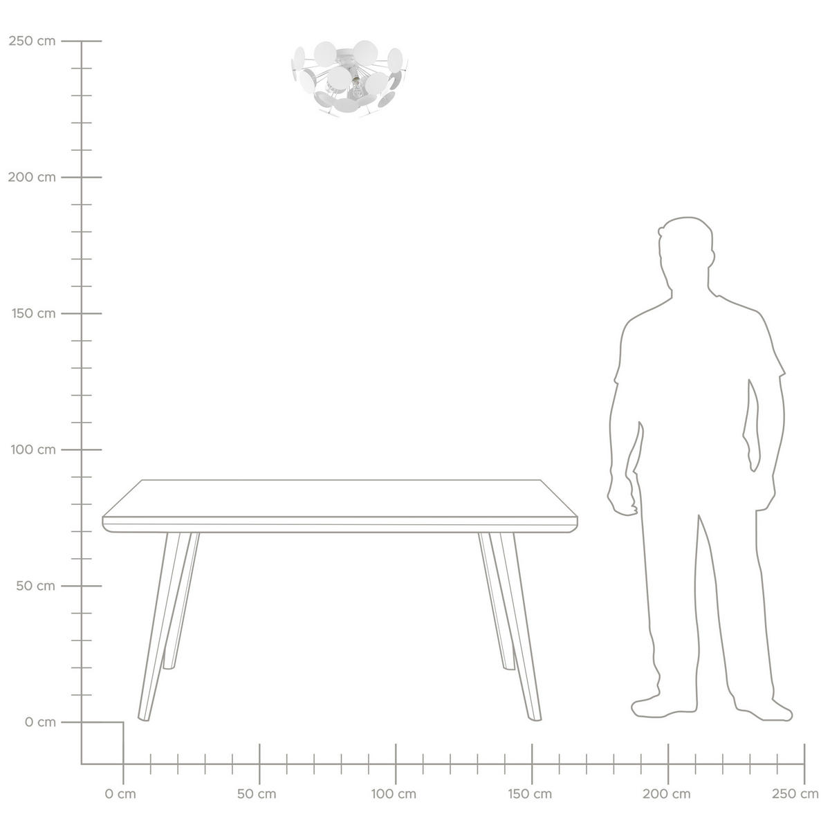 HÄNGELEUCHTE Maritsa 44/44/129 cm - Weiß, Metall (52/52/28cm) - Beliani