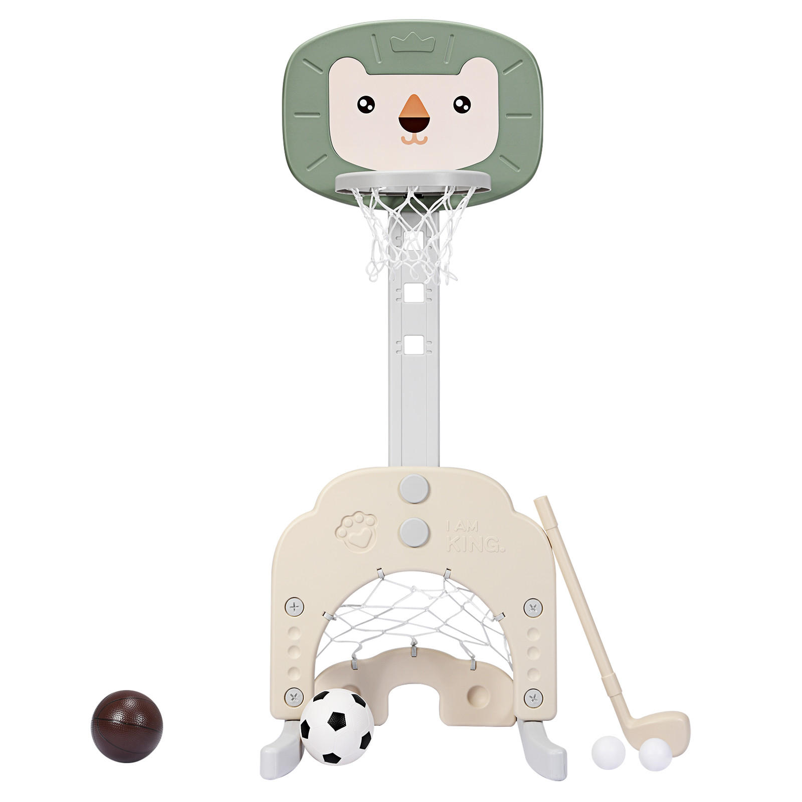 BASKETBALLKORB Fußballtor Golf Grau - Weiß, Kunststoff (51/54cm) - COSTWAY