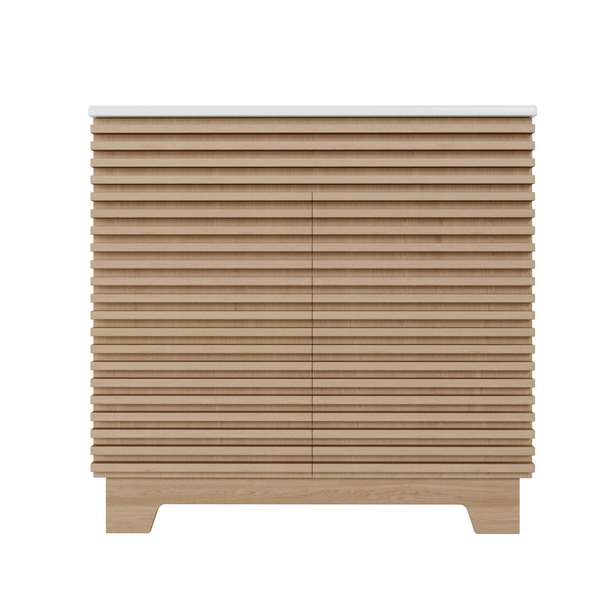 WASCHTISCHKOMBI 91/46/80 cm Natürlich mit 2 Schranktüren, ohne Wasserhahn - Naturfarben, Holz/Holzwerkstoff (46/80/91cm) - Oxeza