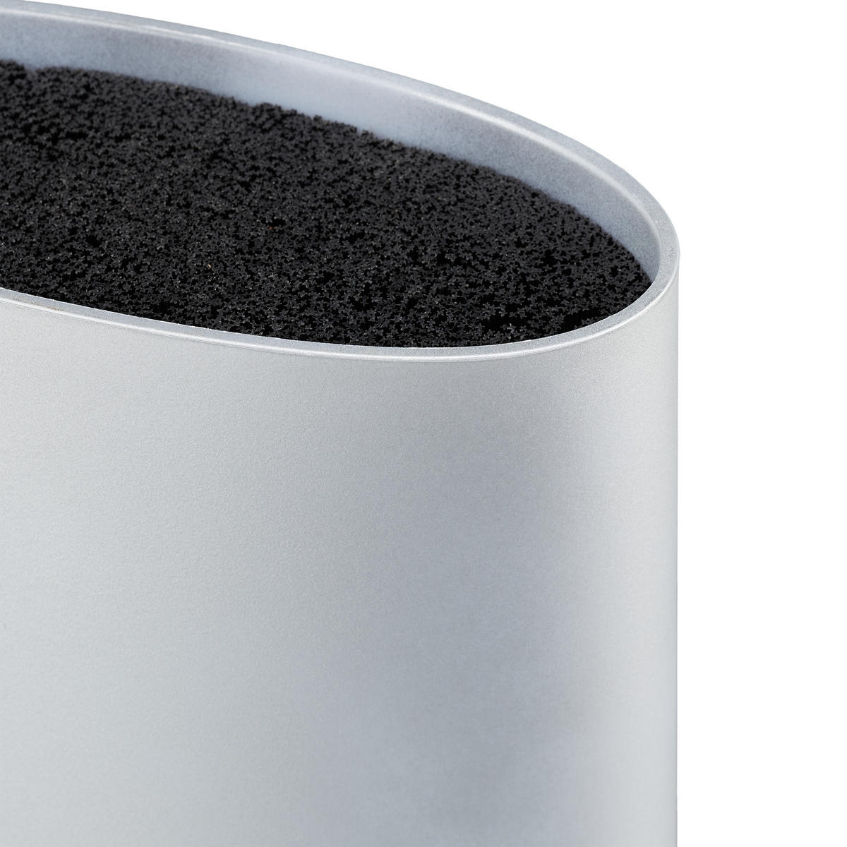 MESSERBLOCK oval - Silberfarben, Kunststoff (16.5/22/6.5cm) - Relaxdays