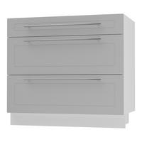 SCHUBLADENUNTERSCHRANK Kvantum D3A/90 90 / 50 / 82cm - Weiß/Grau, Holz/Holzwerkstoff (90/82/50cm) - Feldmann-Wohnen