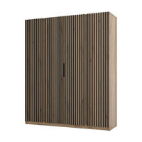 DREHTÜRENSCHRANK CAGLIARI 200/239/61,9 cm 4-türig Goldfarben - Goldfarben, Holzwerkstoff (200/239/61.9cm) - MASSENO