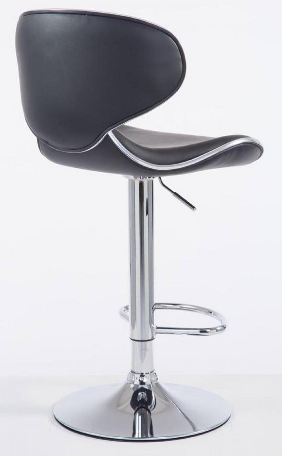BARHOCKER 2er Set Lederlook schwarz - Chromfarben/Schwarz, Textil/Metall (46/88/49cm) - CLP